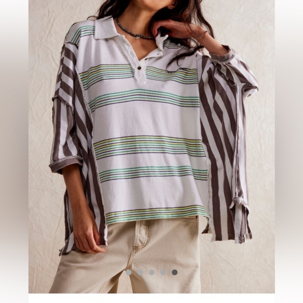 NWT We the Free, Free People Schools Out Polo, M